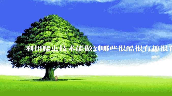 利用爬虫技术能做到哪些很酷很有趣很有用的事情？